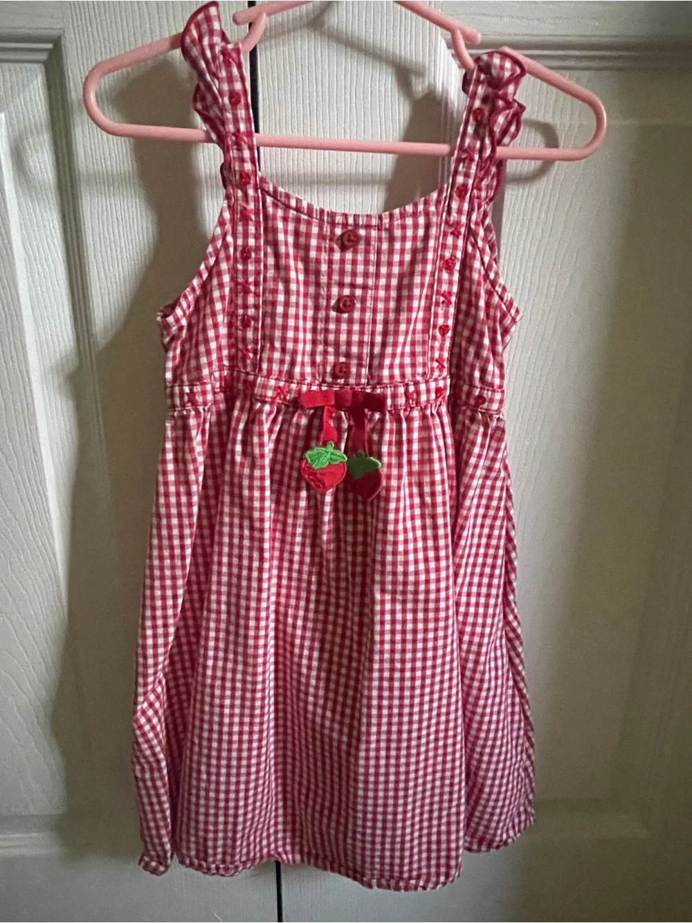 Gymboree Red Gingham Strawberry Dress with Ruffle Straps